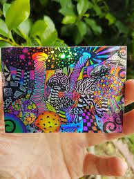 Holographic Mushroom Trippy Sticker Psychedelic Sticker Etsy Trippy Drawings Psychedelic Stickers Holographic Stickers