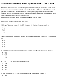 Mar 23, 2015 · soal lomba calistung kelas 1 pusbindik tk/sd kec. Materi Calistung Kelas 1 Sd Cara Golden