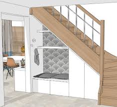 Bonjour Plateau De Perspective Et Banc Sous Les Escaliers Am Bank Hallo Spect Meuble Sous Escalier Amenagement Interieur Maison Amenagement Escalier