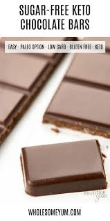 Sugar Free Keto Chocolate Bars Chocolate Bar Recipe Low Carb Recipes Dessert Low Carb Chocolate