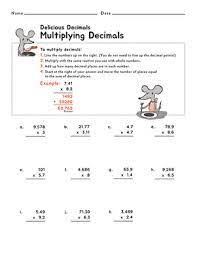 5th grade multiplying decimals worksheets, including multiplying decimals by decimals, multiplying decimals by whole numbers, missing factor problems, multiplying by 10, 100 or 1,000 and multiplication in columns with decimals. Multiplying Decimals Worksheet Education Com