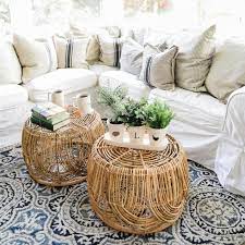 The airy design makes the table easy to lift and move. Ubangi Round Rattan Reversible Coffee Table And Basket The Queen Of Rattan