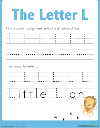 Uppercase and lowercase letter l's to trace, correct letter formation, . Practice Tracing The Letter L Worksheet Education Com Letter T Worksheets Alphabet Worksheets Preschool Lettering