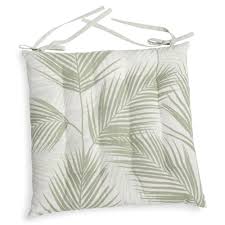 Galette De Chaise En Coton Blanc 40x40cm Palme Cojines De Silla Algodon Blanco Sillas