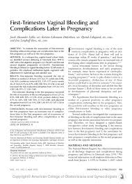 Spotting or bleeding in the first trimester in which the patient and the doctor are not yet sure if the pregnancy will miscarry or not. Pdf First Trimester Vaginal Bleeding And Complications Later In Pregnancy