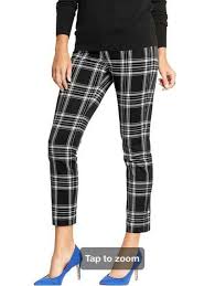 Black White And Royal Blue Outfits Black White Plaid Royal Blue Outfit Plaid Pants Women Chino Pants Women Plaid Pants Outfit