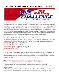 Advocare 24 Day Challenge 14 Day Burn Phase