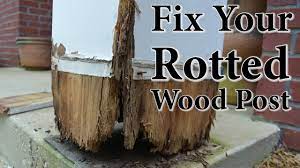 Instead of a candle or traditional light strands, which throw too much heat and contribute to rotting, opt for flameless candles, says buskirk. Diy Porch Post Repair Fix Your Rotted Wood Post Youtube