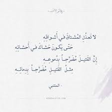 شعر المتنبي لا تعذل المشتاق في إشواقه عالم الأدب