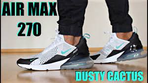 Covered in a lightweight and breathable white mesh all throughout the upper, black detailing has then been added on the toe, mudguard, ankle, heel, i. Air Max 270 Dusty Cactus Review On Feet Youtube
