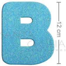 Letra Em Eva Azul Royal Com Glitter Armarinho Santa Cecilia