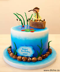 Un Gateau Pour Un Pecheur A Cake For A Fisherman Idee Gateau Decors Pate A Sucre Gateau Fete