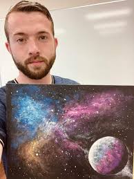 Did this one with acrylics. 😌🎨 🌕🎨✨