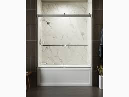 Color code description sh bright silver mx matte nickel abv abz anodized brushed bronze anodized dark bronze available glass options code description l crystal clear usa/canada: K 706004 L Levity Frameless Sliding Bath Door Kohler
