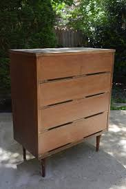 Painted, decoupaged and wallpapered dressers. Before After Mid Century Modern Dresser Makeover