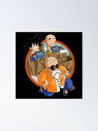 Krillin, known as kuririn in funimation's english subtitles and viz media's release of the manga, and kulilin in japanese merchandise englis. Dragon Ball Goku Krillin And Master Roshi Poster By Cassidycreates Redbubble