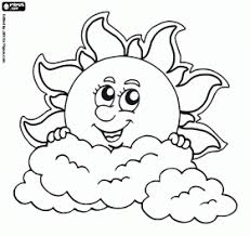 By using light or dark colors, children can paint good or bad weather with the cloud in the coloring picture. Sun With Clouds Coloring Page Coloring Pages Coloring Pictures Coloring Books