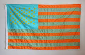 Black American Flag With Green Stripe Handmade American Flag Teal With Gold Stars Orange Red And Green Stripes Handmade American Flag Green Stripes American Flag