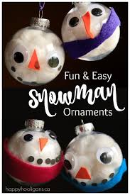 Easy Snowman Face Ornament From A Clear Plastic Ball Happy Hooligans Preschool Christmas Christmas Crafts For Kids Kids Ornaments