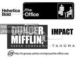 Here S A Graphic I Made Showing Which Fonts Are Used In The Office Sign From The Title Sequence And The Dunder Mifflin Log Office Logo Office Jokes The Office