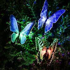 Newest Butterfly Garden Solar Lights Outdoor 3 Pack Qualife Led Color Changing Stake Lights Solar Pow Solar Lights Garden Solar Garden Outdoor Solar Lights