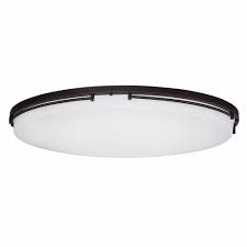 Jeff has a shocking experience and installs a new led flush mount ceiling light fixture from lowes (project source 13 inch led fixture) and replaces an. Hampton Bay 32 Inch Rail Oil Rubbed Bronze Integrated Led Flush Mount The Home Depot Canada