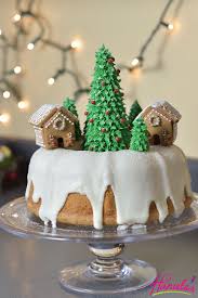 Green food coloring would be a good addition to batter and then decorate with colored sprinkles. Christmas Village Bundt Cake Haniela S Recipes Cookie Cake Decorating Tutorials