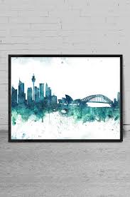 Sydney Art Watercolor Art Print Sydney Skyline Wall Art Print Wall Decor Watercolor Painting Watercolor Art Poste Art Cityscape Art Watercolor Art Prints
