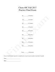 You will be redirected to the provisional answer key of kcet 2021 of physics, mathematics, biology or chemistry. Chem 40c Fall 2017 Practice Final Exam Answer Key Pdf Chem 40c Fall 2017 Practice Final Exam Answer Key Q1 10 Points Q2 8 Points Q3 32 Points Q4 70 Course Hero