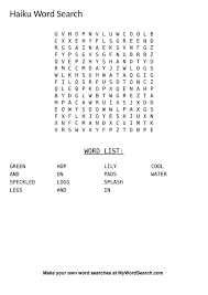 Make Your Own Haiku Word Searches Or Poetry Word Searches At Mywordsearch Com Easy Word Search Word Search Maker Cool Words