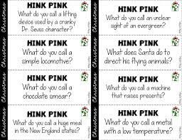 Printable Christmas Hinky Pinkys
