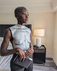 Lupita Nyongo models out-of-body silver breastplate at Tony Awards 2023