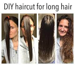 Pass the hands through your hair, and place a ponytail holder a few inches from the bottom, just above from where you want to cut. Long Hair Save On Salon Fees And Cut It Yourself Frugal Thumb