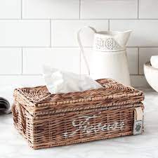 Yangqihome square rattan tissue box cover, hand woven wicker tissue holder, 5.7 x 5.7x 5.7 inches, yellow. Key Largo Rattan Rectangular Tissue Box Cover Maine Furniture Co