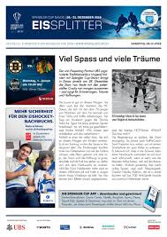 Februar 1972 in davos, bürgerort männedorf) ist ein schweizer fernsehmoderator und ehemaliger eishockeyspieler. Spengler Cup Eissplitter By Ims Sport Ag Issuu