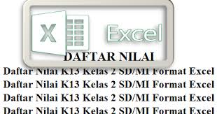 Format daftar nilai sd kurikulum 2013 (k13) edisi revisi 2020 dibagikan untuk membantu bapak/ibu guru dalam mengolah nilai hasil belajar peserta didik kelas 6 sd. Format Daftar Nilai K13 Kelas 2 Sd Mi Format Excel Mayfile