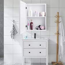 Small pine kitchen/bathroom tiled unit with bottle rack and shelves and drawer. Gymax Bathroom Mirror Cabinet Wall Mounted Kitchen Medicine Storage Adjustable Shelf Walmart Com Walmart Com
