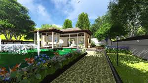 Deluxe Garden Villa 3d Landscape Revit Lumion Model Landscape Design Garden Villa Garden Landscaping Diy