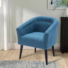 Dagonhil Camilla Barrel Back Accent Chair Fabric Arm Chair Blue Fabric Armchairs Chair Fabric Blue Armchair