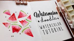 Watermelon Doodle Watercolor Tutorial Youtube Watercolour Tutorials Doodles Watermelon Illustration