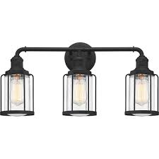 Quoizel Ludlow 3 Light Earth Black Vanity Light Lud8624ek The Home Depot Black Vanity Light Vanity Lighting Bathroom Vanity Lighting