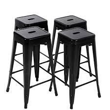 The aaron stackable modern stool in black naugahyde (vinyl) adds modern elegance to any space. Fdw Bar Stools Set Of 4 Counter Stool Metal Bar Stools 30 Inches Height Industrial Bar Chairs Patio Stool Stackable Modern Backless Indoor Outdoor Metal Bar Stool Kitchen Stools Chairs Black Buy Online