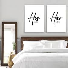Wall Art His Her Side Prints A 383 Wall Decor Bedroom Simple Bedroom Home Interior Design