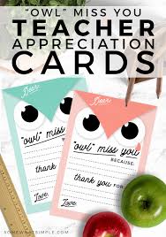 Amber s craft a week blog felt owl pal part of owl cut out template. Owl Miss You Teacher Cards Free Printable Somewhat Simple