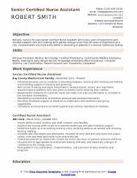 certified nurse assistant resume