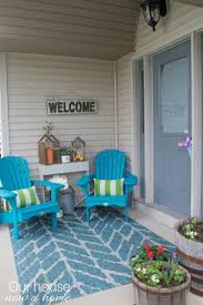 The Perfect Diy Wooden Adirondack Chair Painted A Bold Turquoise Color A Great Addition For A Porch Or Pa In 2020 Front Porch Decorating Porch Decorating Patio Decor