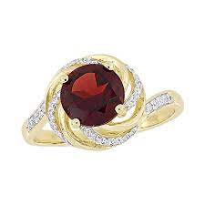 Sofia B Garnet Diamond Ring 115 Liked On Polyvore Featuring Jewelry Rings Gold Tone Rings Diamond Jeweller Silver Swirl Ring Silver Swirl White Topaz