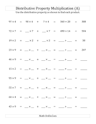 Distributive Property Worksheet 6th Grade In 2020 Multiplication Worksheets Distributive Property Distributive Property Of Multiplication