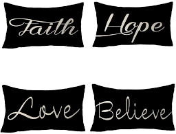 Is the gift of miracles still existent in the these are important gifts and some of them are similar to but different from the gifts of the spirit that paul talks about in the new testament in i. Amazon Com Feleniw Set Of 4 Best Blessing Gift Faith Hope Love Believe Family Friend Gift Black Background Cotton Linen Decorative Throw Pillow Cover Cushion Case Lumbar 12x20 Inches Home Kitchen