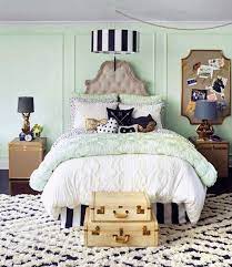 Ashley Hale On Instagram Mint Black And White Stripes This Girls Bedroom In Jessicaalba S Home Ju Bedroom Green Shabby Chic Bedrooms Mint Green Bedroom